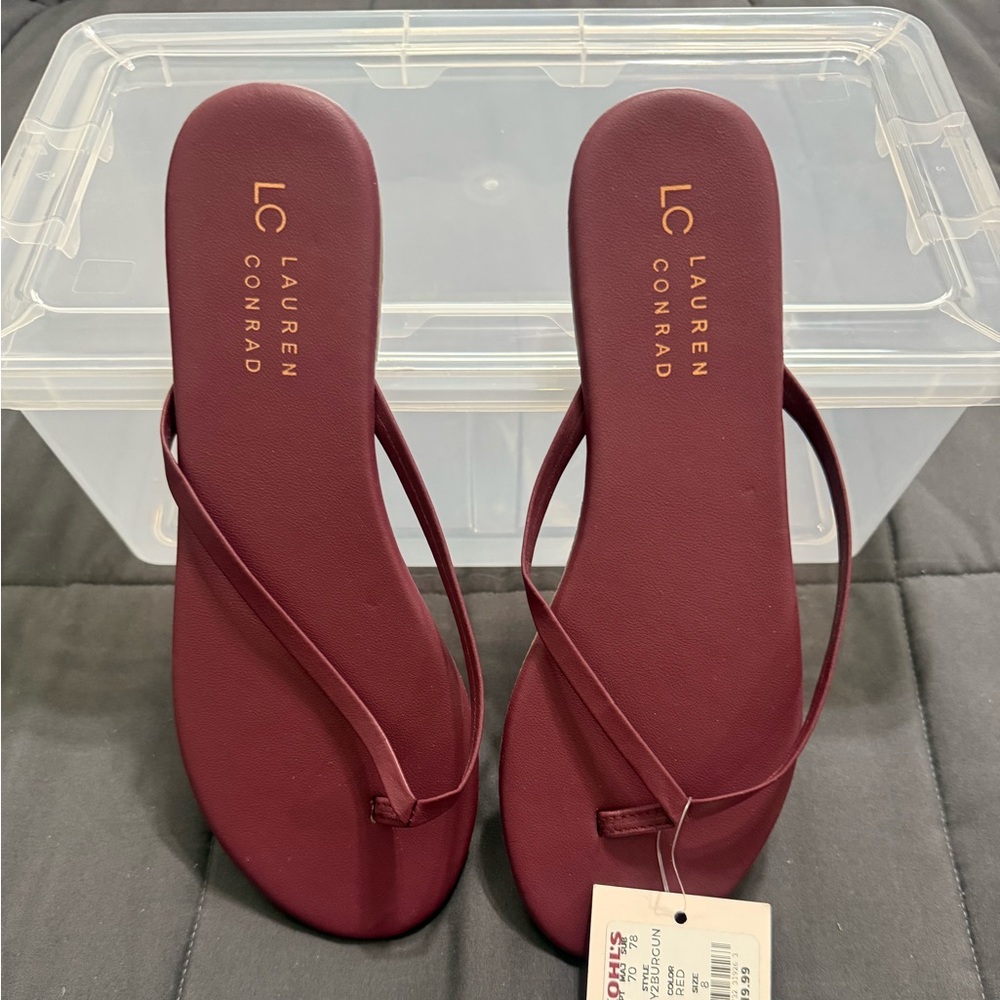 LC Lauren Conrad Deep Red Sandals
